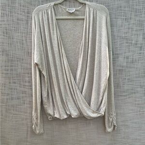 Knit wrap top, long sleeved knit wrap